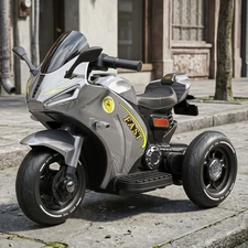 Детский мотоцикл на аккумуляторе M 6345ELR-11 серый с пультом